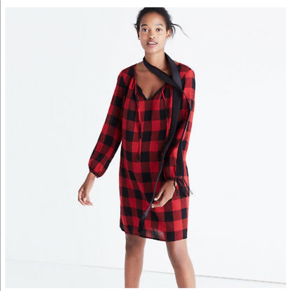 Madewell check dress- never worn